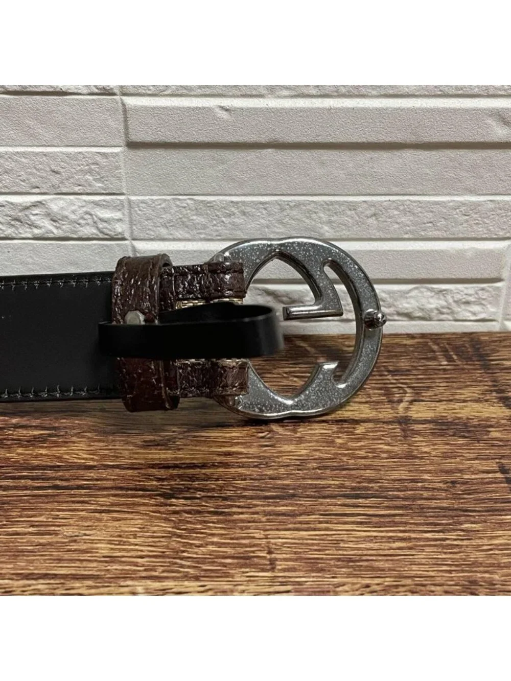 Gucci GG Interlocking Buckle Belt Canvas Leather